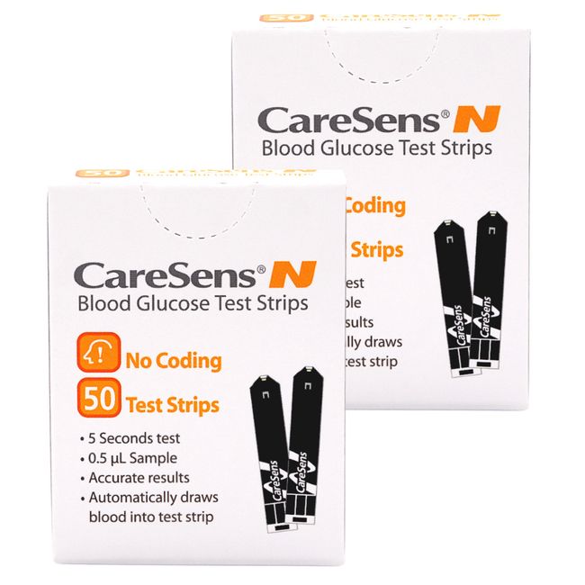 CareSens N Blood Glucose Test Strips - 50 Test Strips (2 Pack)