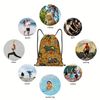 Richugui 3D Print Drawstring Backpack Cat Drawstring Backpack Sugar Skull Black Cats Mexican Style Pattern Animals String Bag Sackpack