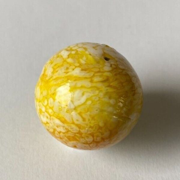 Vintage handmade liquid yellow glass marble 13/16"