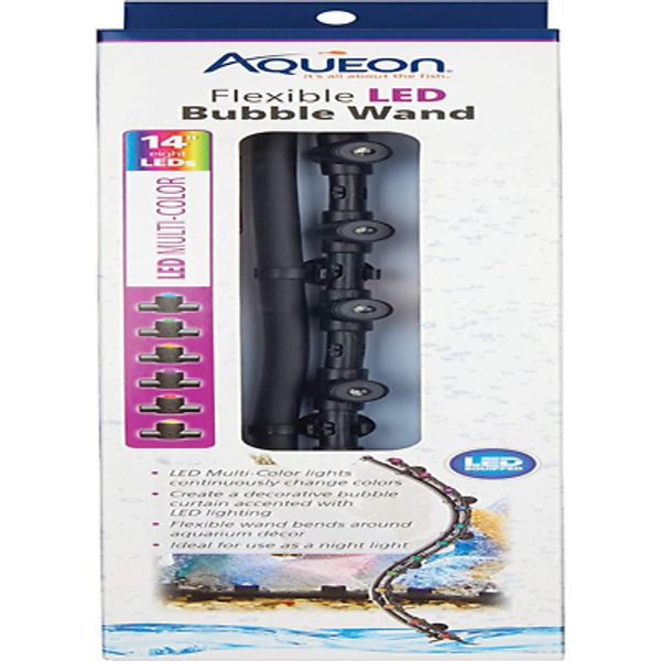 Aqueon Fish Tank Aquarium Flexible LED Accent Light and Bubble Wand, Multi Color