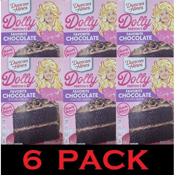 Duncan Hines Dolly Parton's Perfectly Moist FAVORITE CHOCOLATE Cake Mix 18oz 6PK