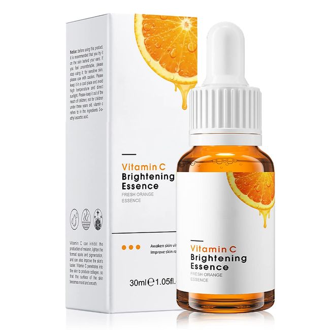 Vitamin C Serum(30 ml),Mit Hyaluronsäure und VC,Dermaroller geeignet, Anti Falten Serum für einen ebenmäßigeren und strahlenderen Teint, für Jeden Hauttypen