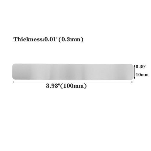 20pcs Plates Iron Sheet Galvanized 3.93"x0.39",Thickness 0.01" 100x10x0.3mm Anti-Rust Folding DIY Handmade Small Thin Metal Foil Strip