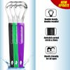 Tongue Scraper, 3 Pack Tongue Scraper Cleaner for Adults and Kids with Medical Grade Stainless Steel Dual Tongue Scraping Head and Plastic Antiskid Grip Handle, Easy to Use, Fresher Breath-with Case