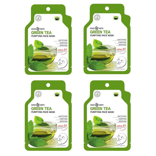 Dearderm Green Tea Purifying Mask (4pc)