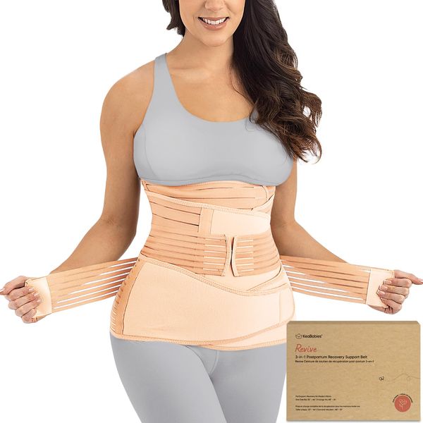 3 in 1 Postpartum Belly Support Recovery Wrap – Postpartum Belly Band, After Birth Brace, Slimming Girdles, Body Shaper Waist Shapewear, Post Surgery Pregnancy Belly Support Band (Classic Ivory, XL)