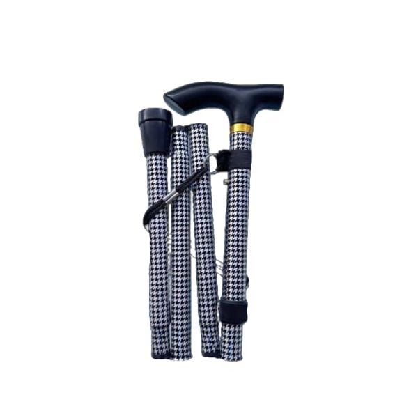 Dogtooth Folding Walking Stick: Sleek Mobility Companion with a Modern Twist