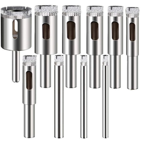 WanFengXue Diamond Hole Saw, 10 Piece Set, Glass Drill, Core Bit, Core Bit, Glass Tile, Drilling Machining, Cutting, Grinding, Tool, Tile, Drilling Cemble, Carbide 0.6, 0.2, 0.2, 0.2, 0.2, 0.2, 0.2,