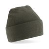 Beechfield Turn-up Beanie Baseball Cap, Green (Olive), One Size