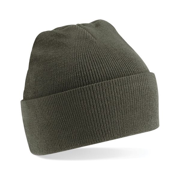 Beechfield Turn-up Beanie Baseball Cap, Green (Olive), One Size