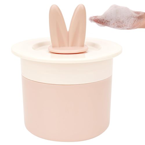 Biiange Rabbit Ears Face Cleanser Bubbler - Bubble Maker for Face Wash, Gentle Foaming Device Deep Cleansing, Creates Luxurious Lather for Skin Types (Pink)