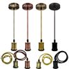 UK E27 Screw Ceiling Pendant Light 3Core Fabric Cable Flex Holder Fitting Lighting (Copper)