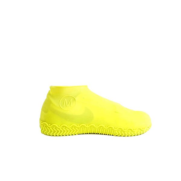 IUU Reusable Waterproof Shoe Cover Silicone Shoe Cover Portable Reusable Non Slip Overshoes For Men Women Kids (L, Yellow)