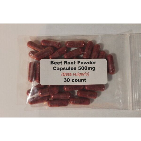 Beet Root Powder Capsules (Beta vulgaris rubra) 500mg - 30 count