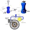 Boost Control Kit 7 Color Mechanical 0-30PSI 52mm Gauge, BLUE Boost Tee MBC