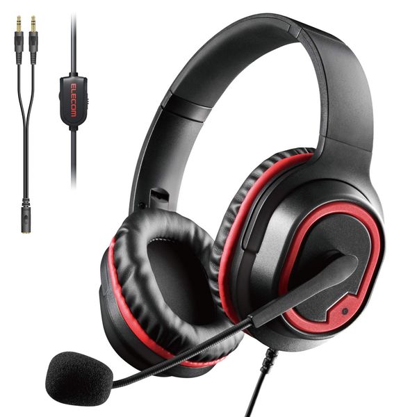 Elecom HS-G30BK Gaming Headset Wired Binaural Overhead 6.6 ft (2 m) Lightweight Model Black