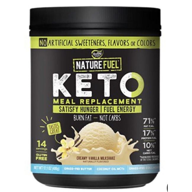 Nature Fuel Keto Meal Replacement Creamy Vanilla Milkshake (14 Servings)