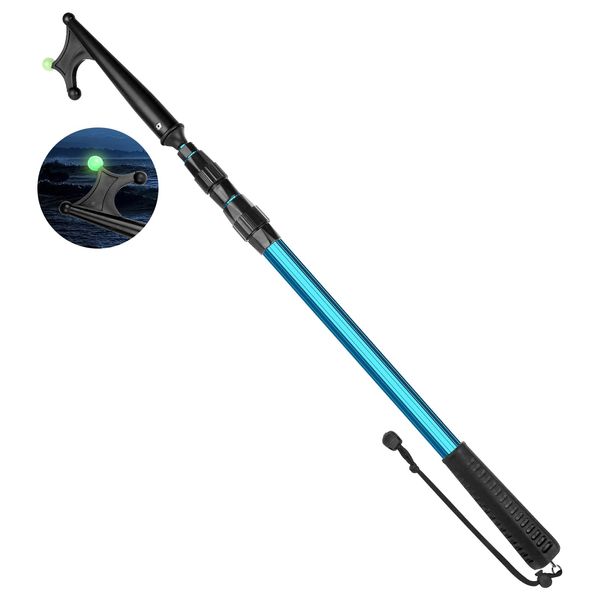 SAN LIKE Telescopic Boat Hook - Floating,Durable,Rust-Resistant with Luminous Bead,Blue Push Pole for Docking Extends from 2.58Ft to 6.66Ft