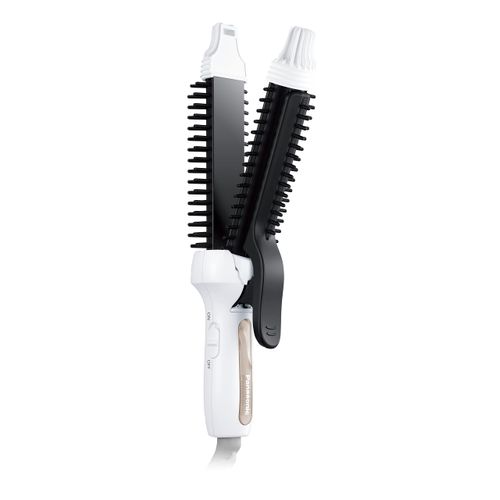 Panasonic EH-HV41-W Brush Iron, Compact, Curl, Straight, 2-Way, 1.0 inches (26 mm), White