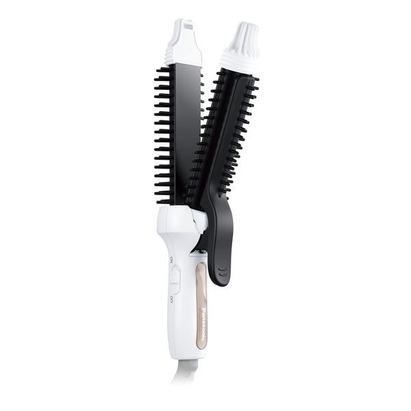 Panasonic EH-HV41-W Brush Iron, Compact, Curl, Straight, 2-Way, 1.0 inches (26 mm), White