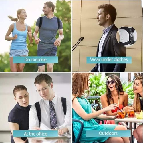 Spinegear posture corrector for women men Adjustable Back brace for Upper Back, Shoulder strap and back Support pain relief Size L (24-48inch)