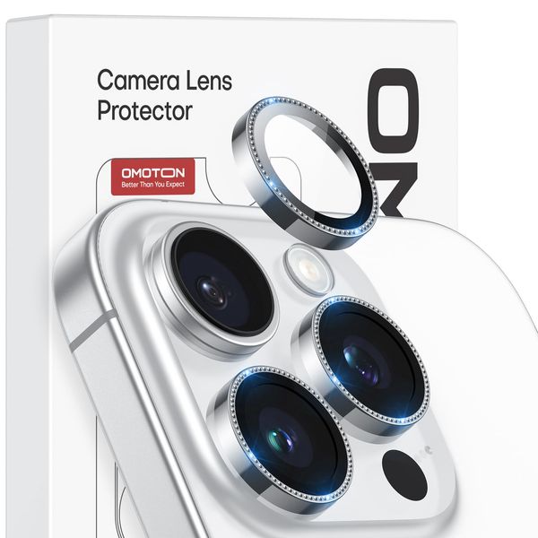 OMOTON Camera Protection for iPhone 16 Pro/Pro Max, Scratch-Resistant, Ultra Clear, 9H Hardness
