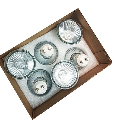 Elenhome GU10 Halogen Light Bulbs, 6 Pack 120V 50W Dimmable MR16 GU10+C Bulbs with Glass Cover, 2800K Warm White Scent Wax Burner Light Bulb & Recessed Light Bulbs for Candle Warmer Lamp