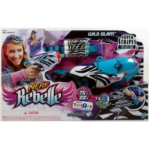 Hasbro Nerf Rebelle Super Stripes Collection Wild Glam FOAM DART BLASTER Set