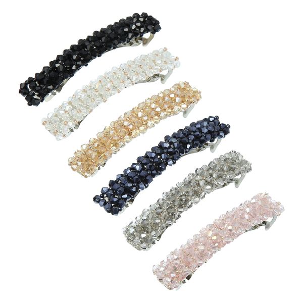 VOCOSTE Hair Barrettes Rhinestone Hair Side Clip Pins Hair Accessories for Women Girls 6 Pcs