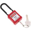 POFET 2pcs Safety Padlock Red, Engineering Plastic Insulated Padlock Security Lock Label Energy Isolation