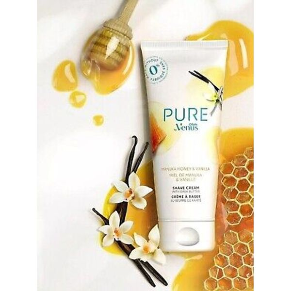 Pure by Gillette Venus Shaving Cream Manuka Honey & Vanilla 6 FL OZ NEW!