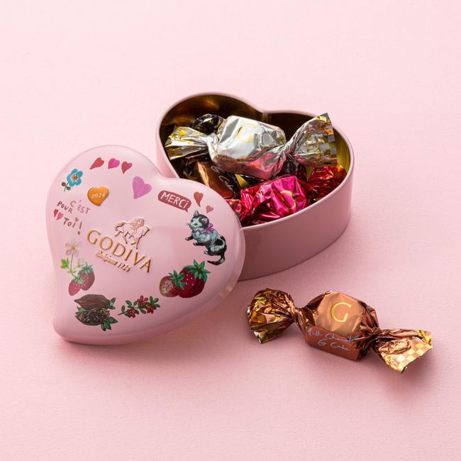 Godiva Chocolate Gift Candy Assortment Godiva Fruit Basket G Cube Assortment Mini Heart Tin (5 Capsules)