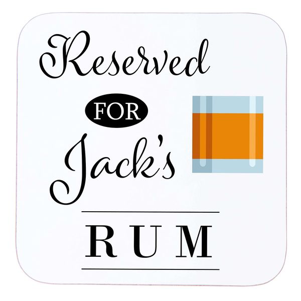 Personalised Rum Coaster – Custom Wooden Drinks Mat – Rum Gift