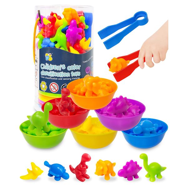 Yetonamr Counting Dinosaurs Montessori Toys for 3 4 5 Years Old Boys Girls, Toddler Preschool Learning Activities Toys for Kids Ages 2-4, 3-5, 4-8, Birthday Gifts Sensory Toys