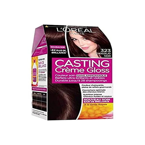 L'Oréal Paris Casting Cream Gloss Tone on Tone Hair Colour – Ammonia Free – Dark Chocolate (323)