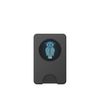 Silver light Blue Owl On Black PopSockets PopWallet for MagSafe