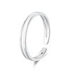 SILBERTALE Toe Rings 925 Sterling Silver for Women Thin Line Open Cuff Adjustable Small Knuckle Toe Ring