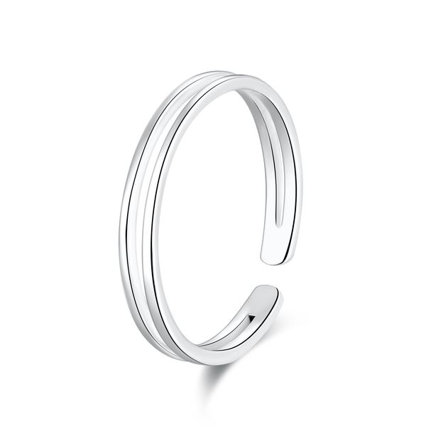 SILBERTALE Toe Rings 925 Sterling Silver for Women Thin Line Open Cuff Adjustable Small Knuckle Toe Ring