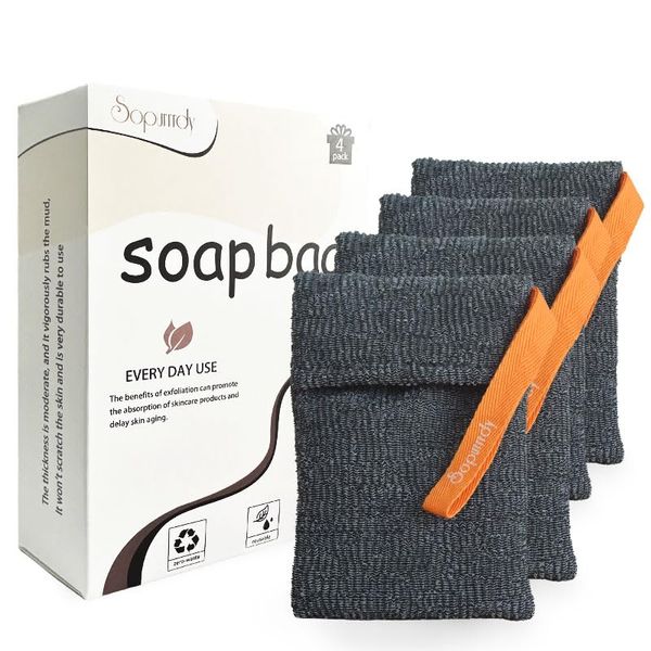 Sopurrrdy Soap Bags - Soap Savers for Bar Soap for Deep Exfoliating - Soap Pocket Exfoliating Soap Saver Pouch for Bath Shower