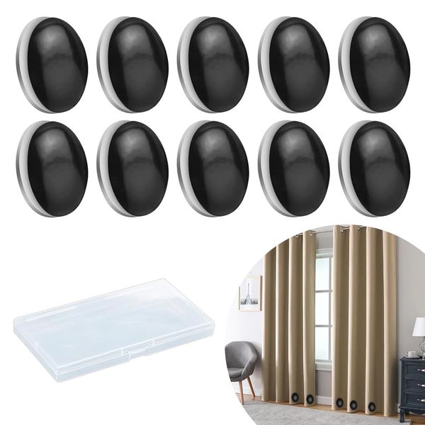 Shower Curtain Weights, 10PCS Magnetic Curtain Weights with Box, 4cm Shower Curtain Magnets Never Rust, Outdoor Curtain Liner Magnets for Curtains Shower Curtains Tablecloths(Black)