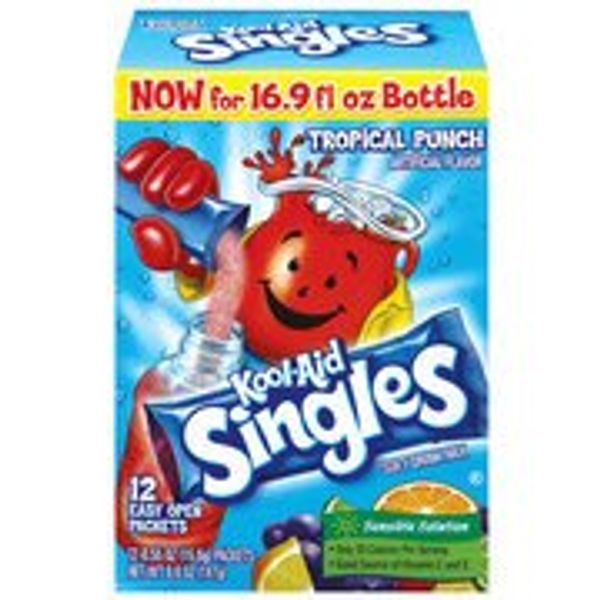 Kool-Aid Tropical Punch Drink Mix Singles, 12ct(Case of 2)