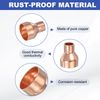 PATIKIL 5Pcs Copper Reducer 1" x15/32 ID Reducing Copper Coupling Fitting Pipe Adapter