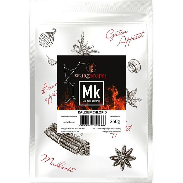 Pure Food Grade Calcium Chloride - Ideal for Molecular Cuisine & Alginate Gelling - 250g Bag Hygroscopic