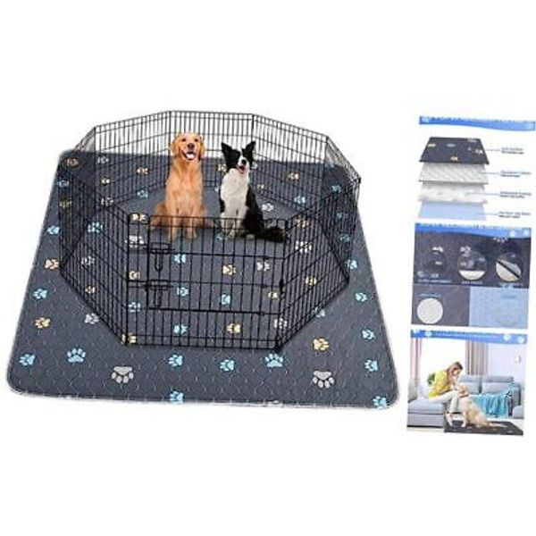 Washable Puppy Dog Pee Pad, 2PCS 100% Waterproof 48*48''-2pcs Colour Paws