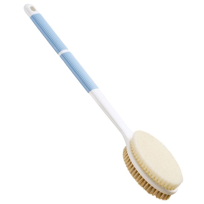 Back Scrubber Anti Slip Long Handle for Shower, Dual-Sided Back Brush with Stiff and Soft Bristles,Body Exfoliator for Bath or Dry Brush.