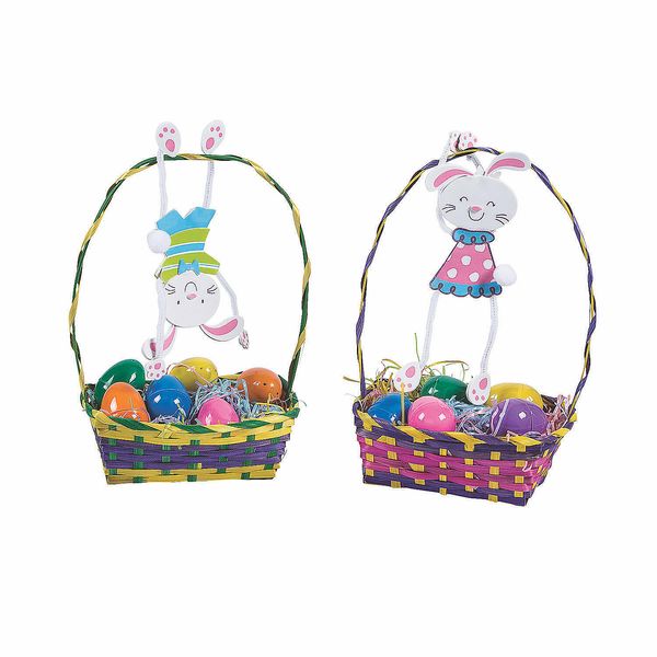Hanging Bunny Basket Decorating Craft Kit, Craft Kits, 12 Pieces