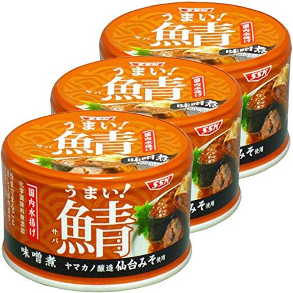 150g X 3 Pack - SSK Canned Mackerel [Product of Japan] (Umai Saba Miso)