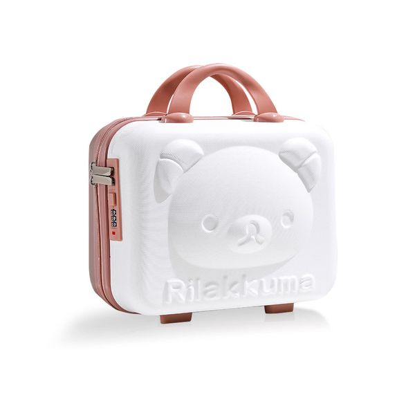 Balakaka Vanity Case 10 L with Combination Lock, Portable Water Proof Hand Luggage Cosmetic Travel Case with Handles, Hard Shell Vanity Cases with Zipper for Women Girl, White Gold