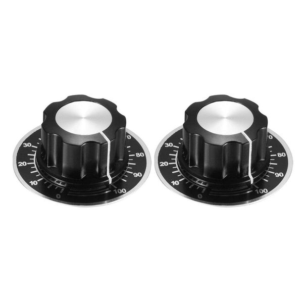 uxcell Knobs Speaker Control Knobs with Volume Control Cap Digital Dial Scale Plate Potentiometer Turn Turn Button Control, Pack of 2