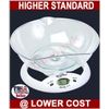3000g /6.6 lbs Kitchen Food Preparing Scale Clear Removable Bowl